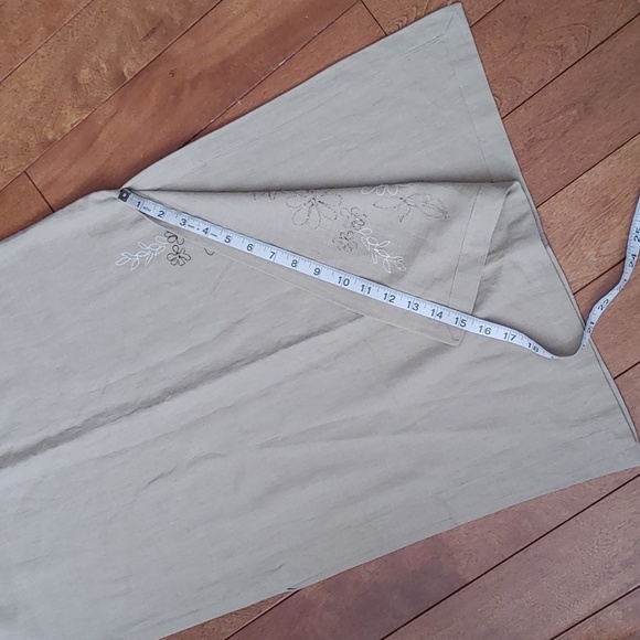 Vintage Linen Blend Embroidered Midi Maxi Skirt Size 4P - Picture 7 of 9